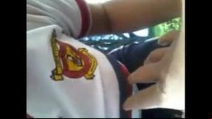 Indian 20y Old COLLEGE teen in uniform sucks SENIOR cock in Public Outdoor