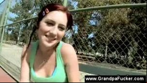 Redhead teen with a desire for old men